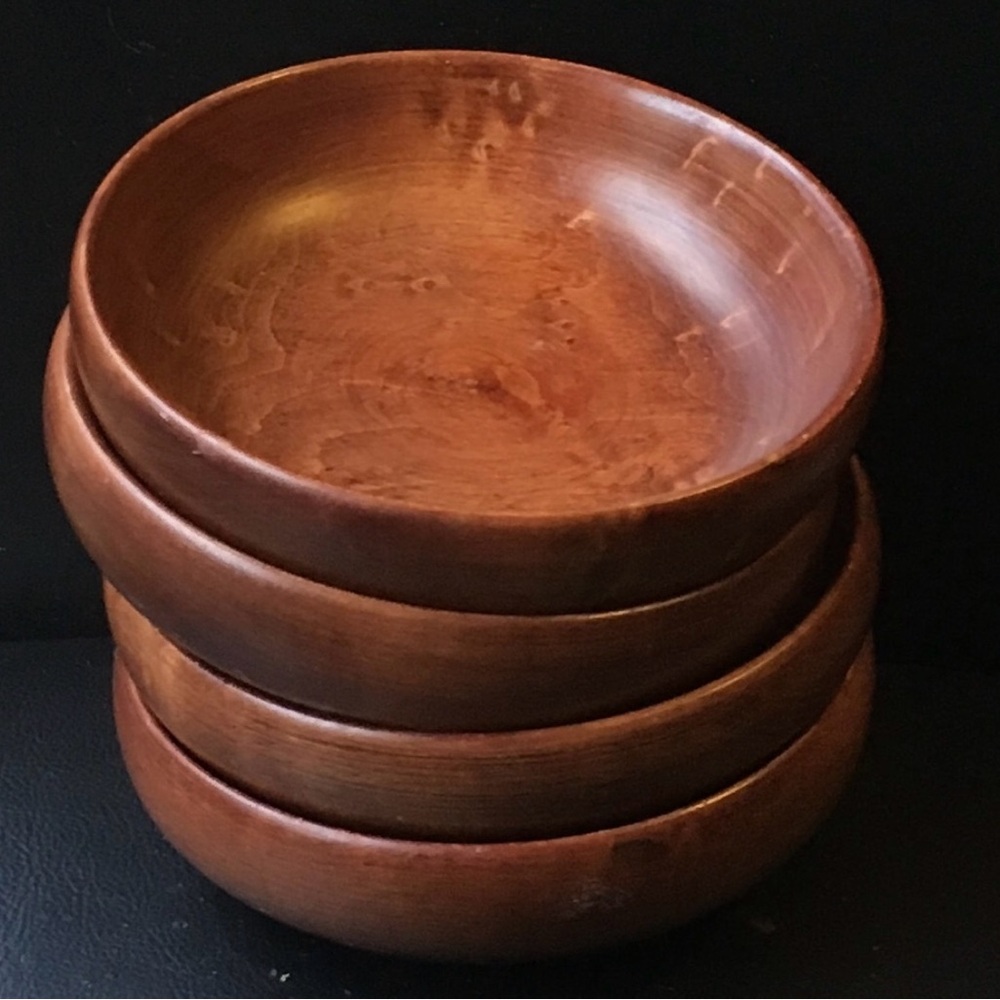 BARIBOCRAFT 4 Round  Maple Salad Bowls

  Mid Century Modern MCM Canada